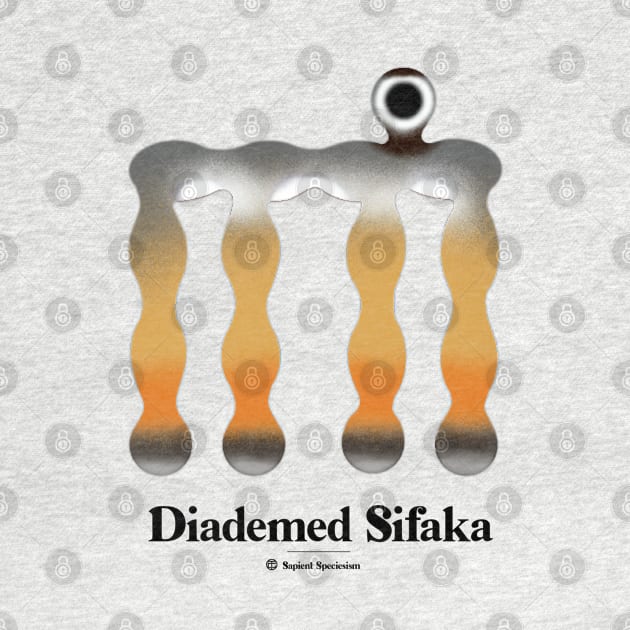 Bold monkey print "Diademed sifaka" by RockPaperScissors